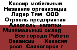 Кассир мобильный › Название организации ­ Лидер Тим, ООО › Отрасль предприятия ­ Алкоголь, напитки › Минимальный оклад ­ 40 000 - Все города Работа » Вакансии   . Хакасия респ.,Саяногорск г.